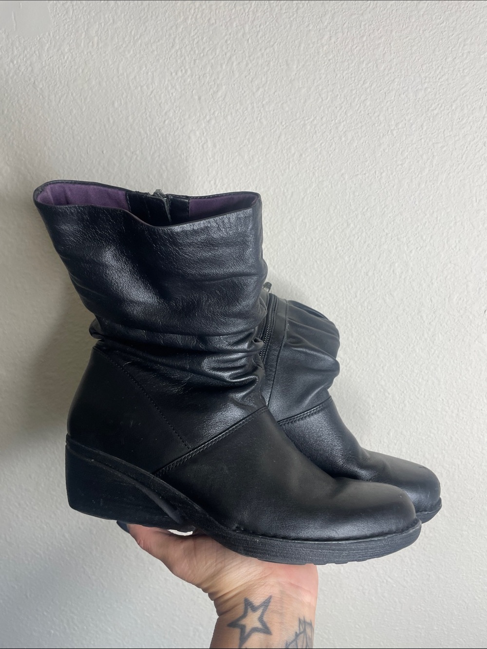 Dansko | Women’s Black Leather Devin Slouch Boots Size 9